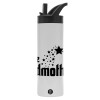 Water bottle - 600 ml beverage bottle with a lid with a handle