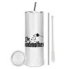 Tumbler stainless steel 600ml, with metal straw & cleaning brush