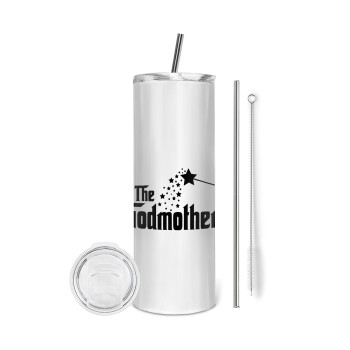 Fairy GodMother, Eco friendly stainless steel tumbler 600ml, with metal straw & cleaning brush