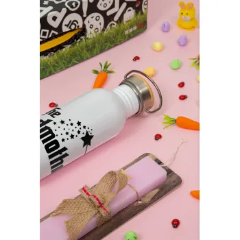 Fairy GodMother, Πασχαλινή Λαμπάδα με παγούρι μεταλλικό (620ml, stainless steel) & κερί αρωματικό πλακέ (30cm) (ΡΟΖ)