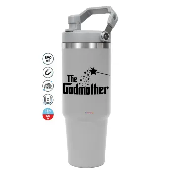 Fairy GodMother, GREY color, 890ml (30oz) stainless Steel Tumbler with Handle