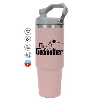 Fairy GodMother, Pink color, 890ml (30oz) stainless Steel Tumbler with Handle