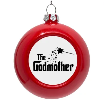 Fairy GodMother, Στολίδι Χριστουγεννιάτικη μπάλα δένδρου Κόκκινη 8cm