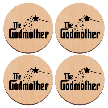 Fairy GodMother, ΣΕΤ x4 Σουβέρ ξύλινα στρογγυλά plywood (9cm)