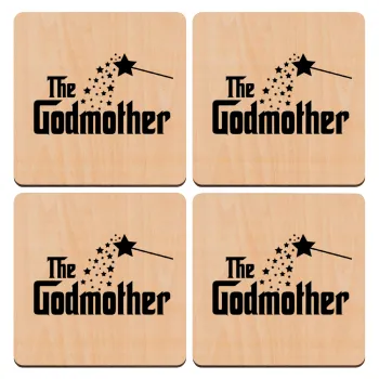 Fairy GodMother, ΣΕΤ x4 Σουβέρ ξύλινα τετράγωνα plywood (9cm)
