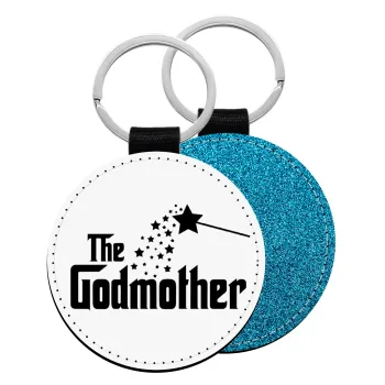 Fairy GodMother, Μπρελόκ Δερματίνη, στρογγυλό ΜΠΛΕ (5cm)