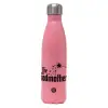 Metal mug thermos Pink Mat (Stainless steel), double wall, 500ml