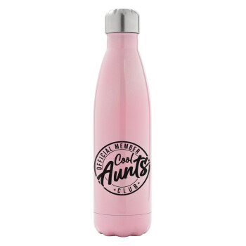 Cool Aunts club, Metal mug thermos Pink Iridiscent (Stainless steel), double wall, 500ml