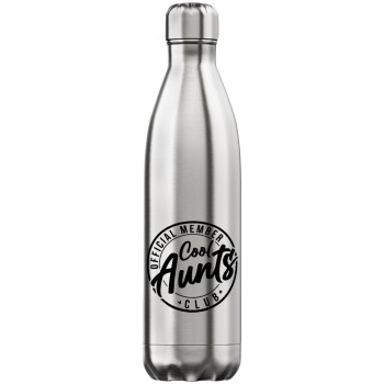 Cool Aunts club, Μεταλλικό παγούρι θερμός Inox (Stainless steel), διπλού τοιχώματος, 750ml