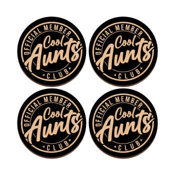 Cool Aunts club, ΣΕΤ x4 Σουβέρ ξύλινα στρογγυλά plywood (9cm)
