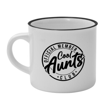 Cool Aunts club, Κούπα κεραμική vintage Λευκή/Μαύρη 230ml