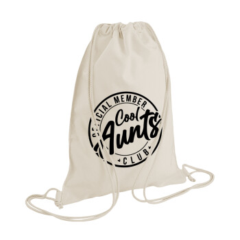Cool Aunts club, Backpack bag GYMBAG natural (28x40cm)
