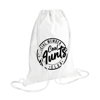Cool Aunts club, Τσάντα πλάτης πουγκί GYMBAG λευκή (28x40cm)