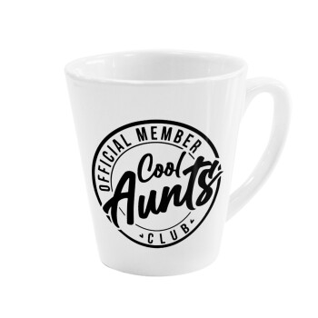 Cool Aunts club, Κούπα κωνική Latte Λευκή, κεραμική, 300ml