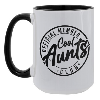 Cool Aunts club, Κούπα Mega 15oz, κεραμική Μαύρη, 450ml
