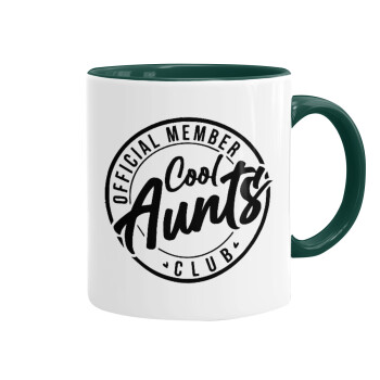 Cool Aunts club, Κούπα χρωματιστή πράσινη, κεραμική, 330ml