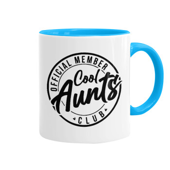 Cool Aunts club, Mug colored light blue, ceramic, 330ml