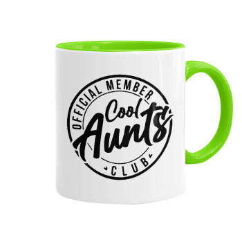 Cool Aunts club, Mug colored light green, ceramic, 330ml