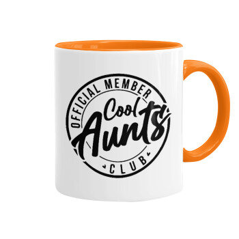 Cool Aunts club, Mug colored orange, ceramic, 330ml