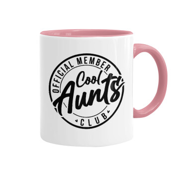 Cool Aunts club, Mug colored pink, ceramic, 330ml