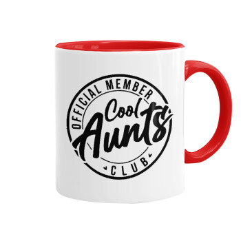 Cool Aunts club, Κούπα χρωματιστή κόκκινη, κεραμική, 330ml