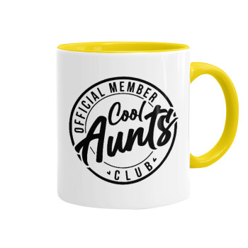 Cool Aunts club, Mug colored yellow, ceramic, 330ml