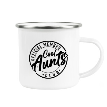 Cool Aunts club, Metallic enamel cup white 360ml