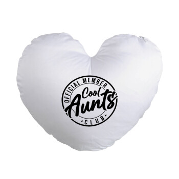 Cool Aunts club, Μαξιλάρι καναπέ καρδιά 40x40cm περιέχεται το  γέμισμα