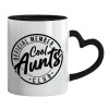Mug heart black handle, ceramic, 330ml