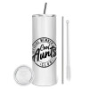 Tumbler stainless steel 600ml, with metal straw & cleaning brush