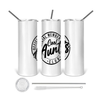 Cool Aunts club, Tumbler stainless steel 600ml, with metal straw & cleaning brush