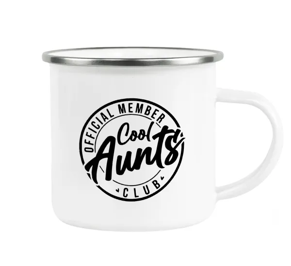 Cool Aunts club — Κούπα Μεταλλική εμαγιέ λευκη 360ml