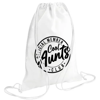 Cool Aunts club, Backpack pouch GYMBAG white (28x40cm)