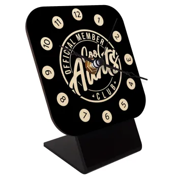 Cool Aunts club, Επιτραπέζιο ρολόι σε φυσικό ξύλο (10cm)