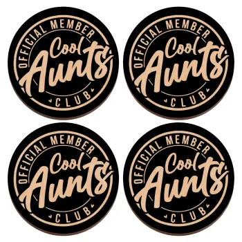 Cool Aunts club, ΣΕΤ x4 Σουβέρ ξύλινα στρογγυλά plywood (9cm)