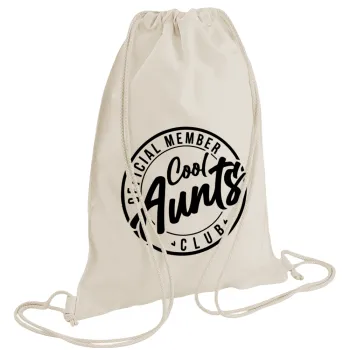 Cool Aunts club, Backpack bag GYMBAG natural (28x40cm)