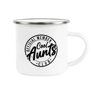 Cool Aunts club, Metallic enamel cup white 360ml