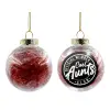 Transparent Christmas tree ball ornament with red filling 8cm