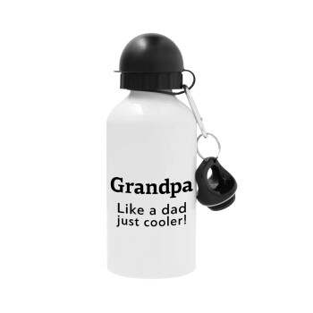 Grandpa, like a dad, just cooler, Μεταλλικό παγούρι νερού, Λευκό, αλουμινίου 500ml