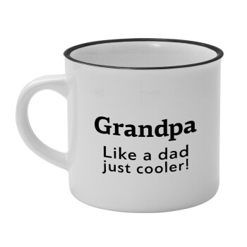 Grandpa, like a dad, just cooler, Κούπα κεραμική vintage Λευκή/Μαύρη 230ml
