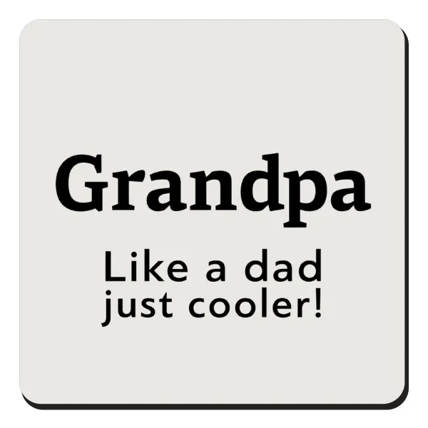 Grandpa — Τετράγωνο μαγνητάκι ξύλινο 9x9cm