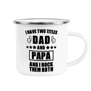 I have two title, DAD & PAPA, Metallic enamel cup white 360ml