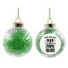 Transparent Christmas tree ball ornament with green filling 8cm