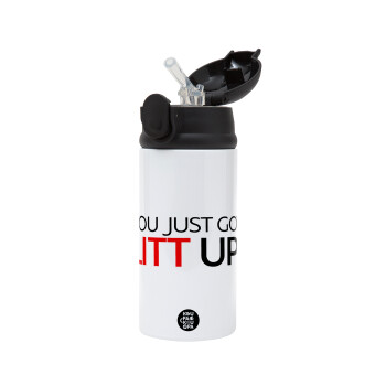 Suits You Just Got Litt Up! , Παιδικό παγούρι θερμό, ανοξείδωτο, με καλαμάκι ασφαλείας, Μαύρο (360ml) BPA-FREE