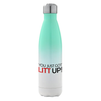Suits You Just Got Litt Up! , Μεταλλικό παγούρι θερμός Πράσινο/Λευκό (Stainless steel), διπλού τοιχώματος, 500ml
