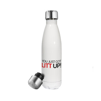 Suits You Just Got Litt Up! , Metal mug thermos White (Stainless steel), double wall, 500ml