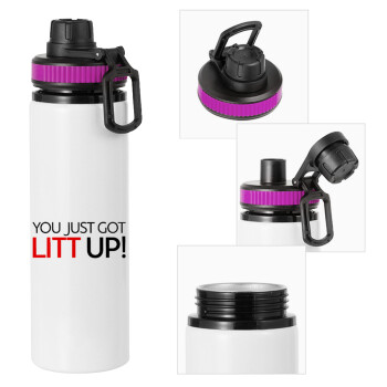 Suits You Just Got Litt Up! , Metallic water bottle with safety lid, 850ml aluminum