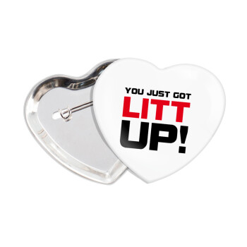 Suits You Just Got Litt Up! , Κονκάρδα παραμάνα καρδιά (57x52mm)