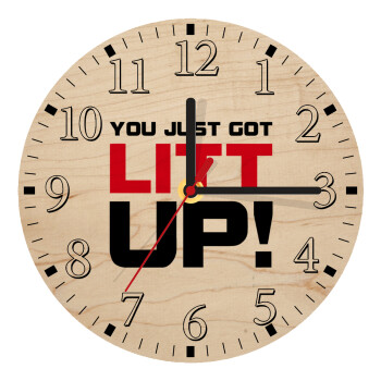 Suits You Just Got Litt Up! , Ρολόι τοίχου ξύλινο plywood (20cm)