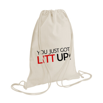 Suits You Just Got Litt Up! , Τσάντα πλάτης πουγκί GYMBAG natural (28x40cm)